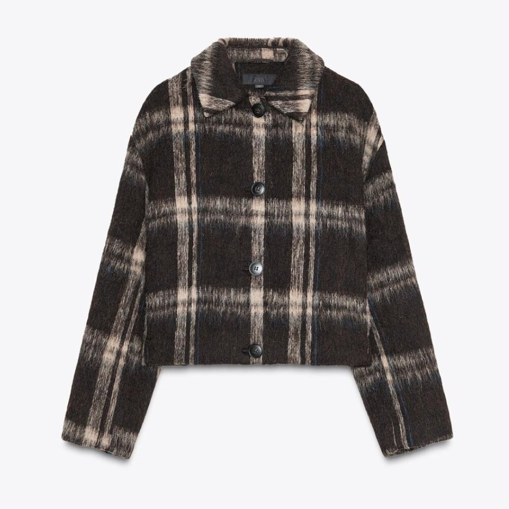 NWT Zara Wool Plaid Jacket